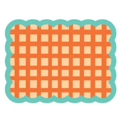 Set De Table Biscotti A Carreaux - 38 Cm X 48 Cm -Rouge & Bleu-Fleux