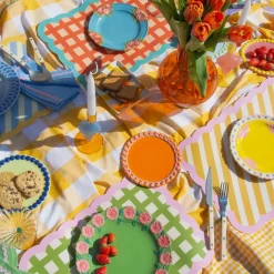 Set De Table Biscotti A Rayures - 38 Cm X 48 Cm - Ocre & Rose-Fleux Outlet