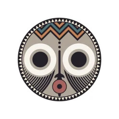 Set De Table Masque Africain Asaro En Vinyle - O 38 Cm - Multi-Pôdevache Hot