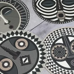 Set De Table Rond Masque Africain Korowai En Vinyle - O 38 Cm-Pôdevache Discount