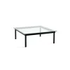 Table Basse Kofi Chene Massif Noir & Verre Clair - L 100 X L 100 X H 36 Cm-Hay Best