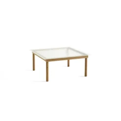 Table Basse Kofi Chene Massif & Verre Roseau Transparent - L 80 X L 80 X H 36 Cm-Hay Clearance