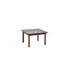 Table Basse Kofi Chene Massif Rouge Grange & Verre Teinte Gris - L 60 X L 60 X H 36 Cm-Hay Discount