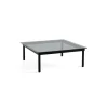 Table Basse Kofi Chene Massif Noir & Verre Teinte Gris - L 100 X L 100 X H 36 Cm-Hay Clearance