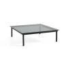 Table Basse Kofi Chene Massif Noir & Verre Teinte Gris - L 120 X L 120 X H 36 Cm-Hay Outlet