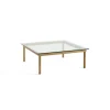 Table Basse Kofi Chene Massif & Verre Clair - L 100 X L 100 X H 36 Cm-Hay Sale