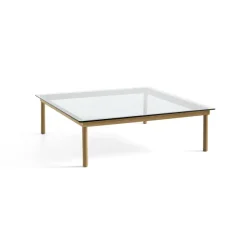 Table Basse Kofi Chene Massif & Verre Clair - L 120 X L 120 X H 36 Cm-Hay Online