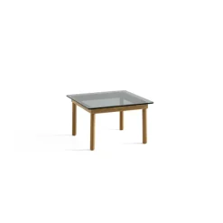 Table Basse Kofi Chene Massif & Verre Teinte Gris - L 60 X L 60 X H 36 Cm-Hay Discount