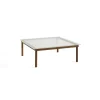Table Basse Kofi Noyer Massif & Verre Roseau Transparent - L 100 X L 100 X H 36 Cm-Hay Outlet