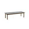 Table Basse Kofi Noyer Massif & Verre Teinte Gris - L 140 X L 50 X H 36 Cm-Hay Online