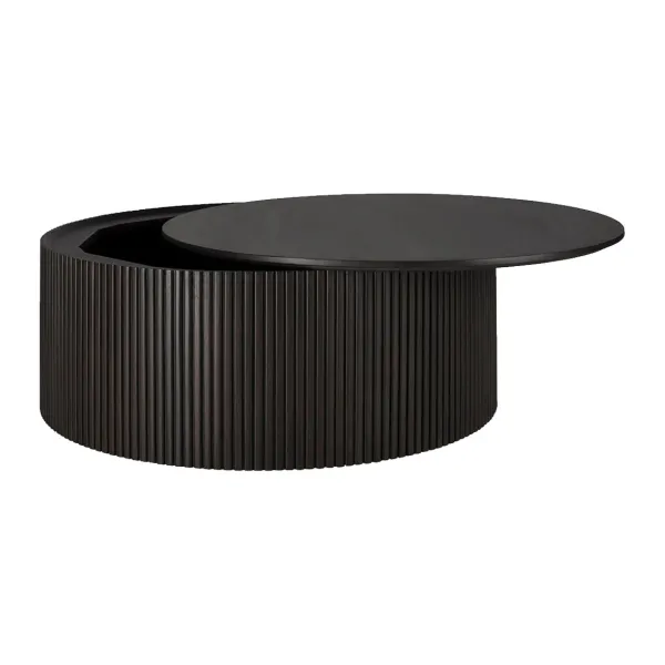 Table Basse Ronde Roller Max En Acajou - Marron-Ethnicraft