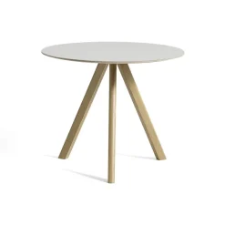 Table Cph20 Ronde Chene Clair Huile & Linoleum - Creme-Hay