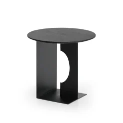 Table D'Appoint Arc En Teck Noir Verni - O 50 Cm-Ethnicraft Best