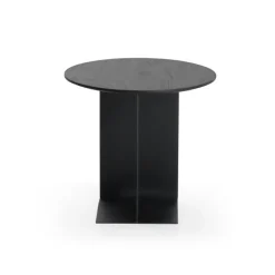 Table D'Appoint Arc En Teck Noir Verni - O 50 Cm-Ethnicraft Best