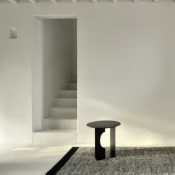 Table D'Appoint Arc En Teck Noir Verni - O 50 Cm-Ethnicraft Best