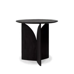 Table D'Appoint Fin En Teck Noir Verni - O 50 Cm-Ethnicraft Hot