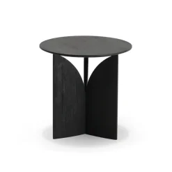 Table D'Appoint Fin En Teck Noir Verni - O 50 Cm-Ethnicraft Hot