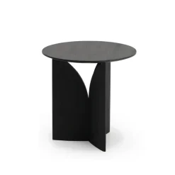 Table D'Appoint Fin En Teck Noir Verni - O 50 Cm-Ethnicraft Hot