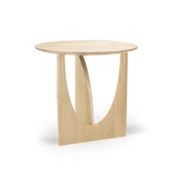 Table D'Appoint Geometric Chene Verni - O 51 X H 50 Cm-Ethnicraft Online