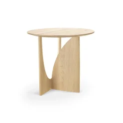 Table D'Appoint Geometric Chene Verni - O 51 X H 50 Cm-Ethnicraft Online