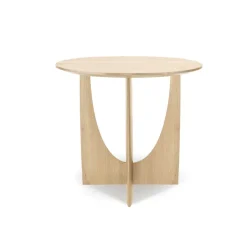 Table D'Appoint Geometric Chene Verni - O 51 X H 50 Cm-Ethnicraft Online
