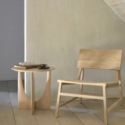 Table D'Appoint Geometric Chene Verni - O 51 X H 50 Cm-Ethnicraft Online