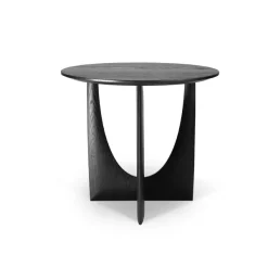 Table D'Appoint Geometric En Chene Noir Verni - O 51 X H 50 Cm-Ethnicraft Outlet