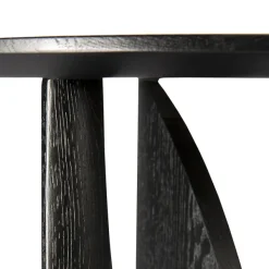 Table D'Appoint Geometric En Chene Noir Verni - O 51 X H 50 Cm-Ethnicraft Outlet