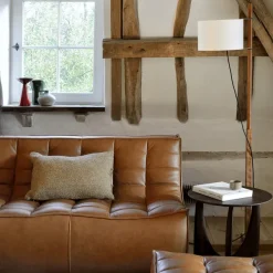 Table D'Appoint Geometric En Chene Noir Verni - O 51 X H 50 Cm-Ethnicraft Outlet