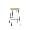Tabouret De Bar Fiber Tabouret Tube Noir + Assise Ocre-Muuto