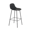 Tabouret De Bar Fiber Tube Noir + Dossier Noir-Muuto Sale
