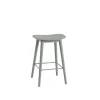 Tabouret De Comptoir Fiber Pieds Bois Vert + Assise Vert-Muuto