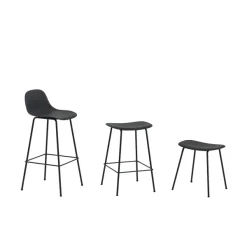 Tabouret De Comptoir Fiber Tube Noir-Muuto