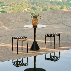 Tabouret Palissade En Acier Poudre - Anthracite-Hay