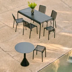 Tabouret Palissade En Acier Poudre - Anthracite-Hay