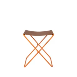 Tabouret Pliant Nola Cuir Et Fer - 39 X 31 X 45 Cm - Pumpkin Orange-Broste Copenhagen New