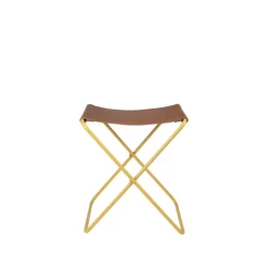 Tabouret Pliant Nola Cuir Et Fer - 39 X 31 X 45 Cm - Harvest Or-Broste Copenhagen Sale