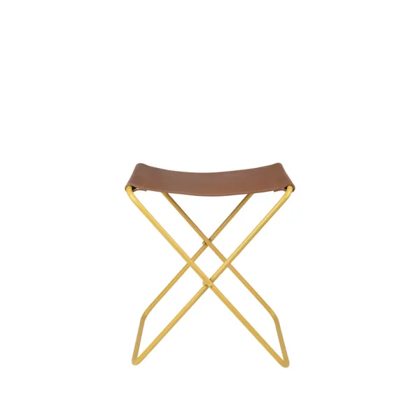 Tabouret Pliant Nola Cuir Et Fer - 39 X 31 X 45 Cm - Harvest Or-Broste Copenhagen Sale