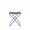 Tabouret Pliant Nola Cuir Et Fer - 39 X 31 X 45 Cm - Intense Bleu-Broste Copenhagen Outlet