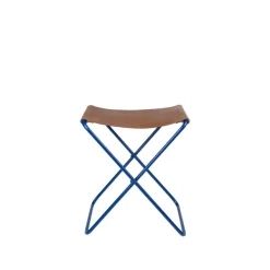 Tabouret Pliant Nola Cuir Et Fer - 39 X 31 X 45 Cm - Intense Bleu-Broste Copenhagen Outlet