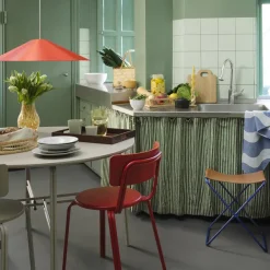 Tabouret Pliant Nola Cuir Et Fer - 39 X 31 X 45 Cm - Intense Bleu-Broste Copenhagen Outlet