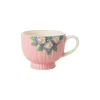 Tasse Avec Fleurs En Relief En Ceramique - O 9,8 Cm - Rose-Rice Online