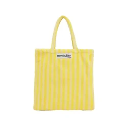 Totebag A Rayures - Pristine & Neon Yellow-Sélectionné par Fleux Outlet