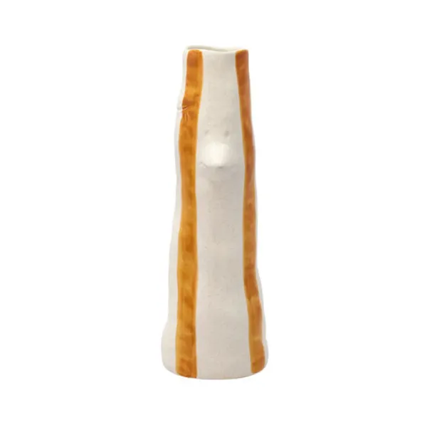Vase A Bec Et Cils En Gres - Marron-F&H Online