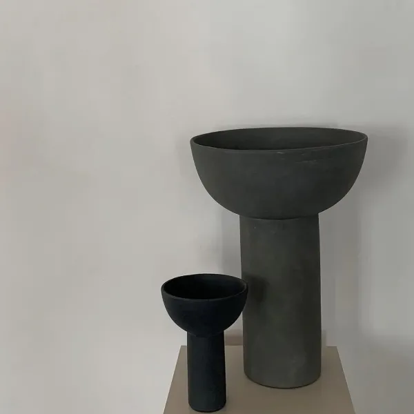 Vase Block En Ceramique - Mini - Noir-101 Copenhagen