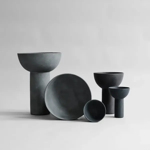 Vase Block En Ceramique - Mini - Noir-101 Copenhagen