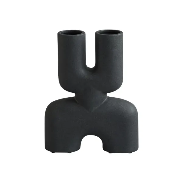 Vase Cobra Double En Ceramique - Noir-101 Copenhagen Online