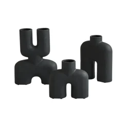 Vase Cobra Double En Ceramique - Noir-101 Copenhagen Online
