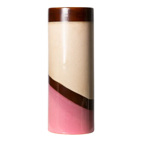 Vase Dune L 70'S En Ceramique - 9.5 X 9.5 X 25 Cm-HK Living Outlet