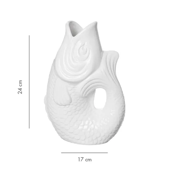 Vase Monsieur Carafon Fish Blanc-Sélectionné par Fleux Sale
